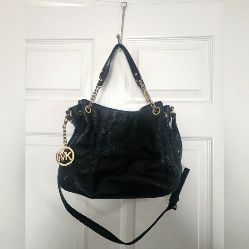 Michael Kors Black Leather Shoulder Bag - Picture 1 of 4